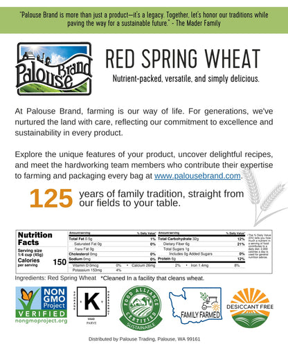 WHEAT BERRIES, HARD RED SPRING, 25 LB BAG